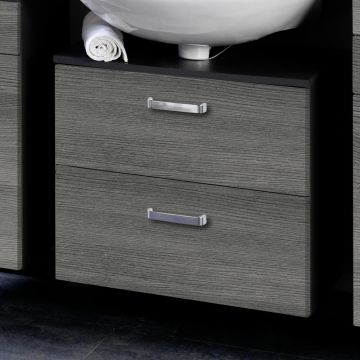 Waschtischunterschrank Bobbi 70cm 1 Tür und 1 Softclose-Schublade - graphit/graue Eiche