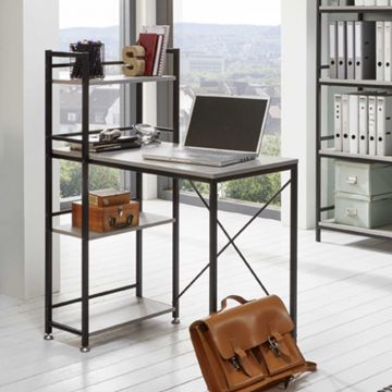 Schreibtisch Dukan mit Gestell - Schwarz/Beton