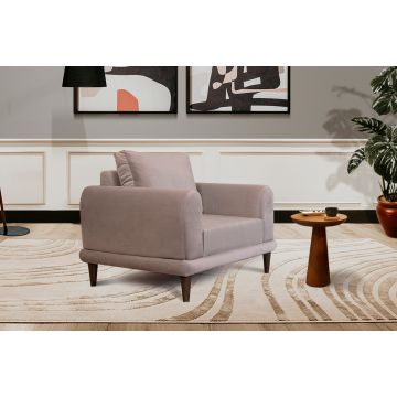 Del Sofa Wing Chair | Kiefernholzrahmen, Polyesterstoff, Buchenbeine | Hellgrau