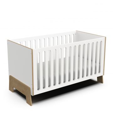 Kinderbett Albizia | 147,2 x 75,2 x 83,4 cm | Abnehmbares Bettgitter | Weiß