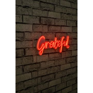 Neonlicht Grateful - Wallity Serie - Rot