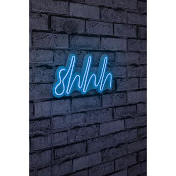 Neonlichter Shhh - Wallity Serie - Blau