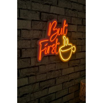 Neonlichter but first coffee - Wallity Serie - Orange/Gelb 