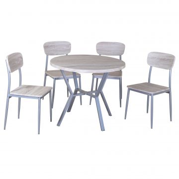 Tischset Rouen, 4 Stühle - Eiche Sonoma Dekor