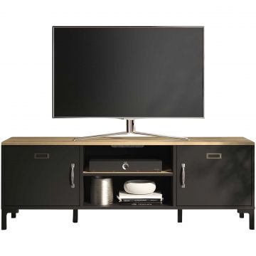 Tv-Möbel Manno 136cm Industrie - schwarz