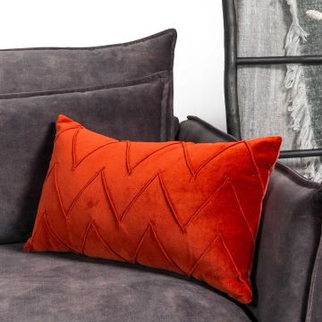 Kissen Simar 50x30cm - orange/rot 