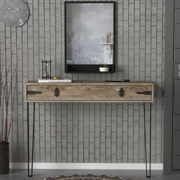 Tera Home Sideboard | 100% Melamin | Metallbeine | Beige Holz | 120x90x35 cm