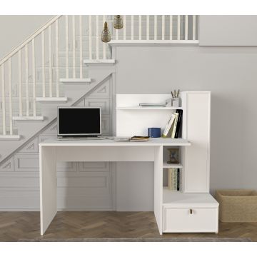 Tera Home Study Desk | 100% Melamin beschichtet | 18mm Dicke | 142cm Breite | Weiß