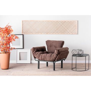 Del Sofa Atelier Ohrensessel: Metallgestell, Polyester-Gewebe, 5-stufig verstellbare Armlehnen, braun