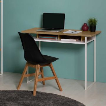 Schreibtisch Brym 110cm - Eiche/Weiß 