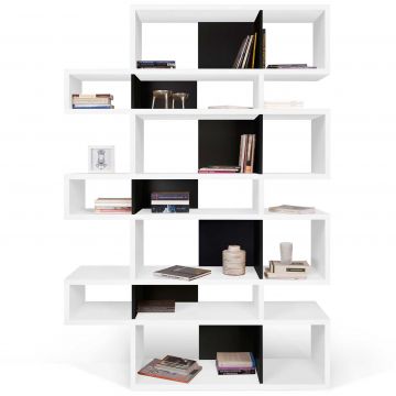 Bücherschrank Lissabon 3 - weiß/schwarz
