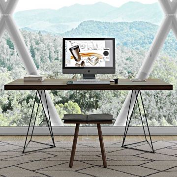 Tisch / Schreibtisch Multis - Nussbaum/schwarz