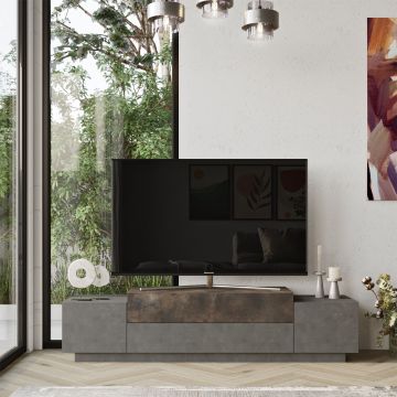 Moderner TV-Ständer | 100% melaminbeschichtete Platte | Bronze