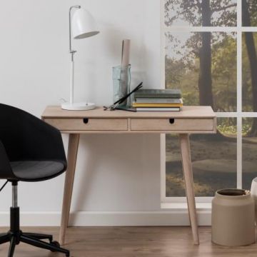 Schreibtisch Cedro 100cm, 2 Schubladen - Eiche weiß 