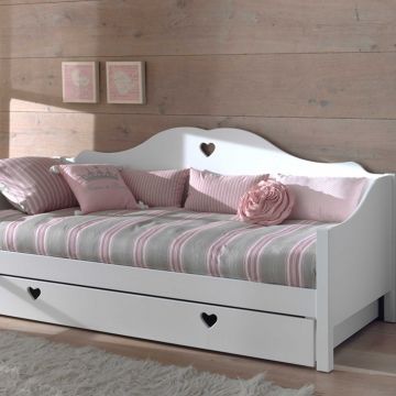 Schlafsofa Amori 90x200cm mit Bettkasten - weiß