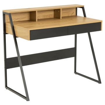Schreibtisch Reece 100cm - schwarz/eiche