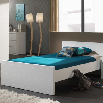 Französisches Bett Lara 120x200 mit Lattenrost - weiß