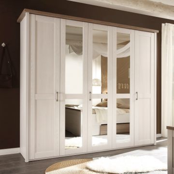 Kleiderschrank Larnaca 241cm mit 5 Türen - weiß