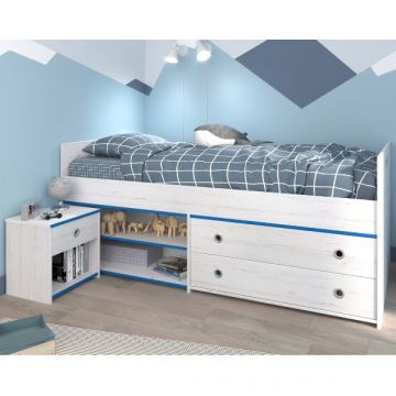 Kinderzimmer-Set Smoozy | Kabinenbett und Nachttisch | Weiß