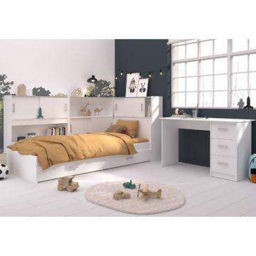 Kinderzimmer-Set Snoop | Kinderbett, Schreibtisch und drei Ablagefächer