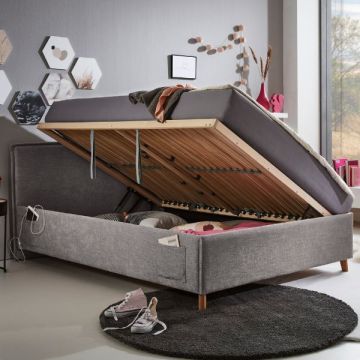 Kofferbett Ollie | 120 x 200 cm | Design Grau