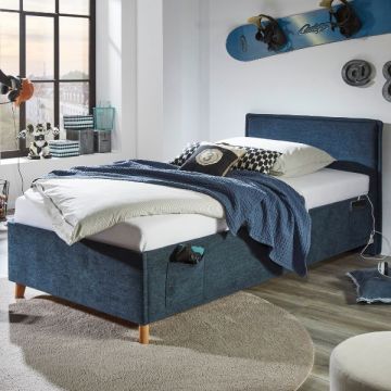 Doppelbett Ollie | 140 x 200 cm | Blaues Design