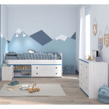 Kinderzimmer-Set Smoozy | Kinderbett, Kommode und Nachttisch | Weiß