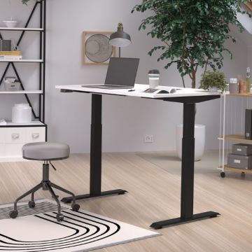 Schreibtisch Hermoso | 120 x 80 x 120 cm | Weiß-schwarzes Design