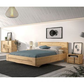 Schlafzimmerset Attitude | Doppelbett, Nachttisch, Kommode | Oak Design