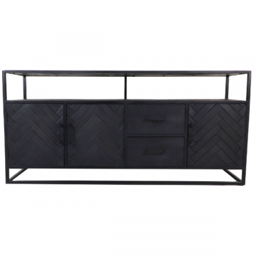 Sideboard Verona 180cm 3 Türen und 2 Schubladen - schwarz 