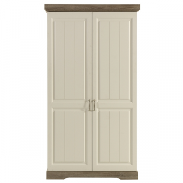 Kleiderschrank Isaura 120cm, 2 Türen - weiß/grau