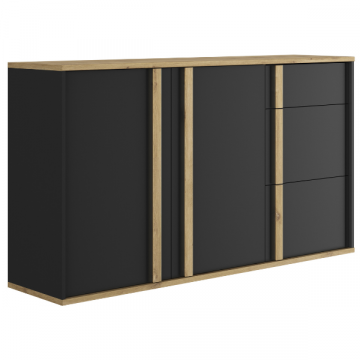Sideboard Ralphio 160cm 2 Türen und 3 Schubladen - schwarz/gelb