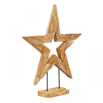 Teakholz-Stern Estrella - groß (88 cm)