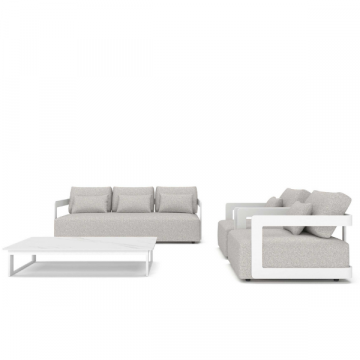 Lounge-Set Raphael Aluminium und Agora - weiß/grau