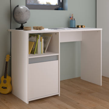 Schreibtisch Rue 110cm mit Schrank - weiß/grau oder weiß/rosa