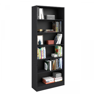 Hobby-Bücherregal 198 cm-5 Fachböden-schwarz