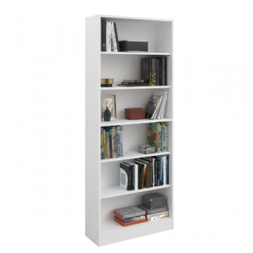 Hobby-Bücherregal 198 cm-5 Fachböden-weiß