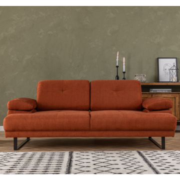 2-Sitzer Sofa-Bett | Komfort und einzigartiges Design | Buchenholzrahmen | Orange