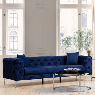 Bequemes 3-Sitz-Sofa | Stilvolles Design | Marineblau