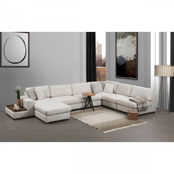 Komfort und einzigartiges Design Ecksofa | Buchenholzrahmen | 100% Polyester Stoff | 272 x 428 cm
