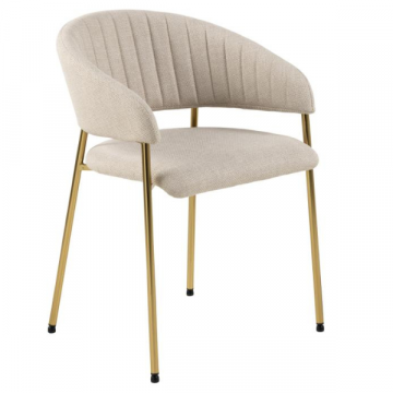 Gepolsterter Sessel Ann - beige/gold