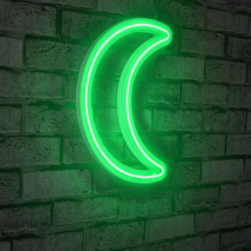 Neonlicht Halbmond - Wallity Serie - Grün