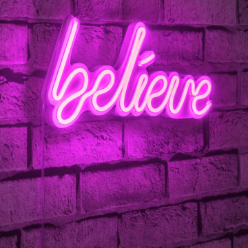 Neonlicht Believe - Wallity Serie - Rosa