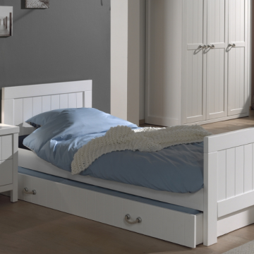 Kinderbett Lewis 90x200 cm mit Bettkasten - weiß lackiert