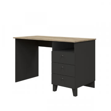 Schreibtisch mit Ablagefächern Artley - 122 x 60 x 25 cm - Schwarz/MDF