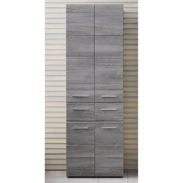 Hochschrank Line | 60 x 31 x 182 cm | Design Smoky Silver