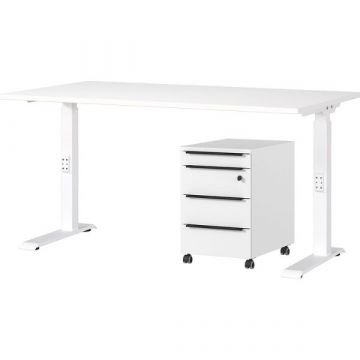 Schreibtisch-Set Hermoso | Schreibtisch und Kommode | Weiß