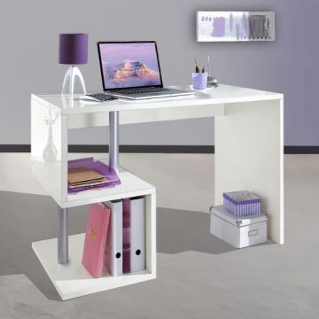 Schreibtisch Estiver | 100 x 50 x 77,5 cm | High Gloss White