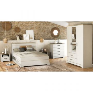 Schlafzimmerset Charme | Doppelbett, Nachttisch, Kommode, Kleiderschrank | Kronberg Oak Design