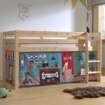 Halbhochschläfer Charlotte mit Schlafzelt Pet Shop - natur